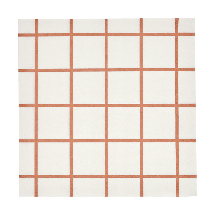 Check & Stripes paperinenäliina 25x25 cm 20-pack - Beige - Muurla