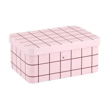 Checks & Stripes peltinen teepurkki - Pink-brown, 17,5x13x7,5 cm - Muurla