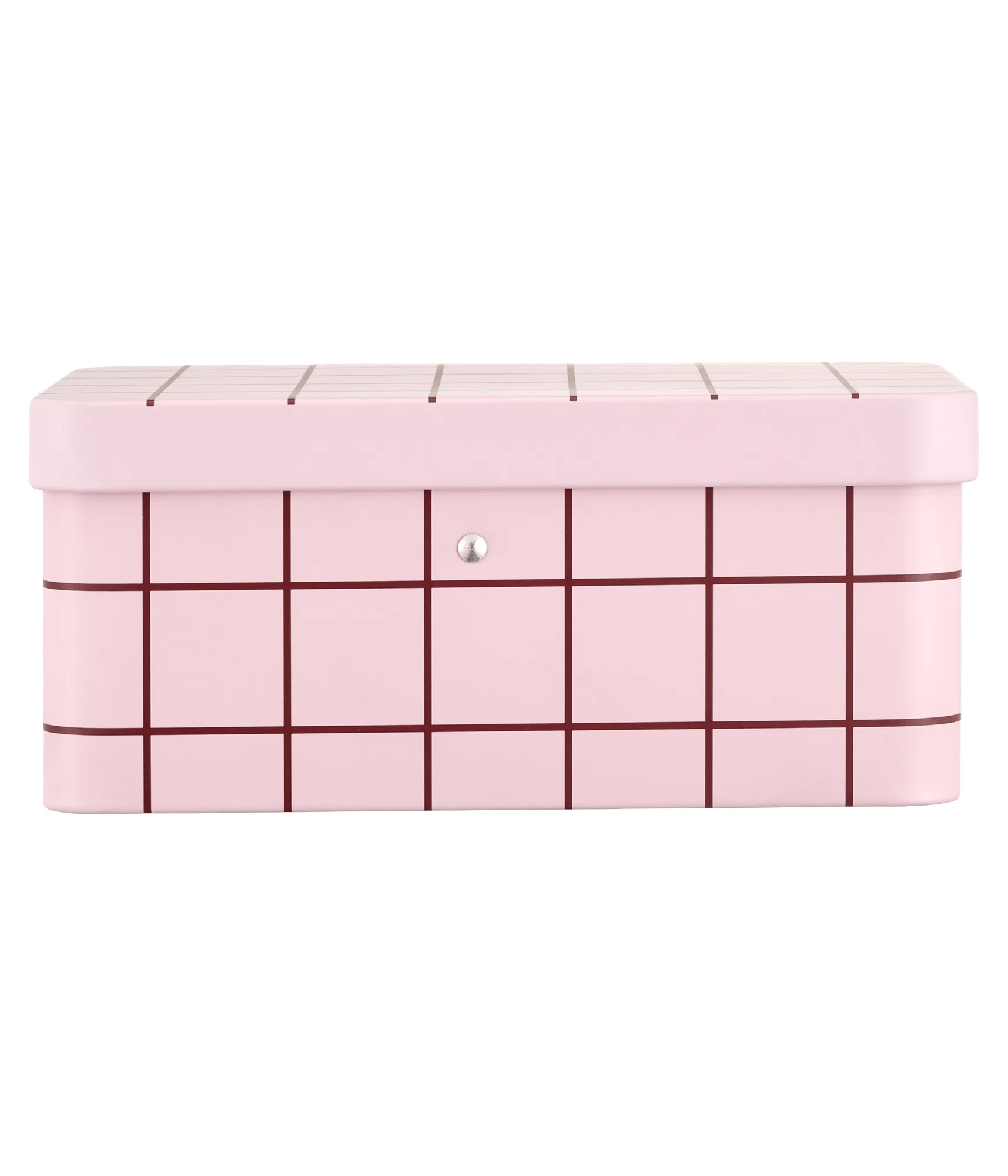 Checks & Stripes peltinen teepurkki, Pink-brown, 17,5x13x7,5 cm Muurla