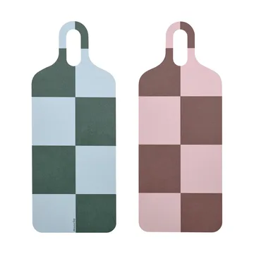 Checks & Stripes -tarjotin 13 x 33 cm - Brown-pink-green - Muurla