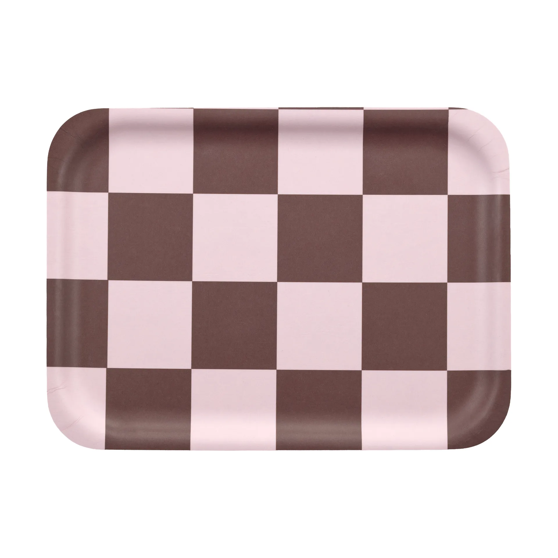 Checks & Stripes tarjotin 20x27 cm, Brown-pink Muurla