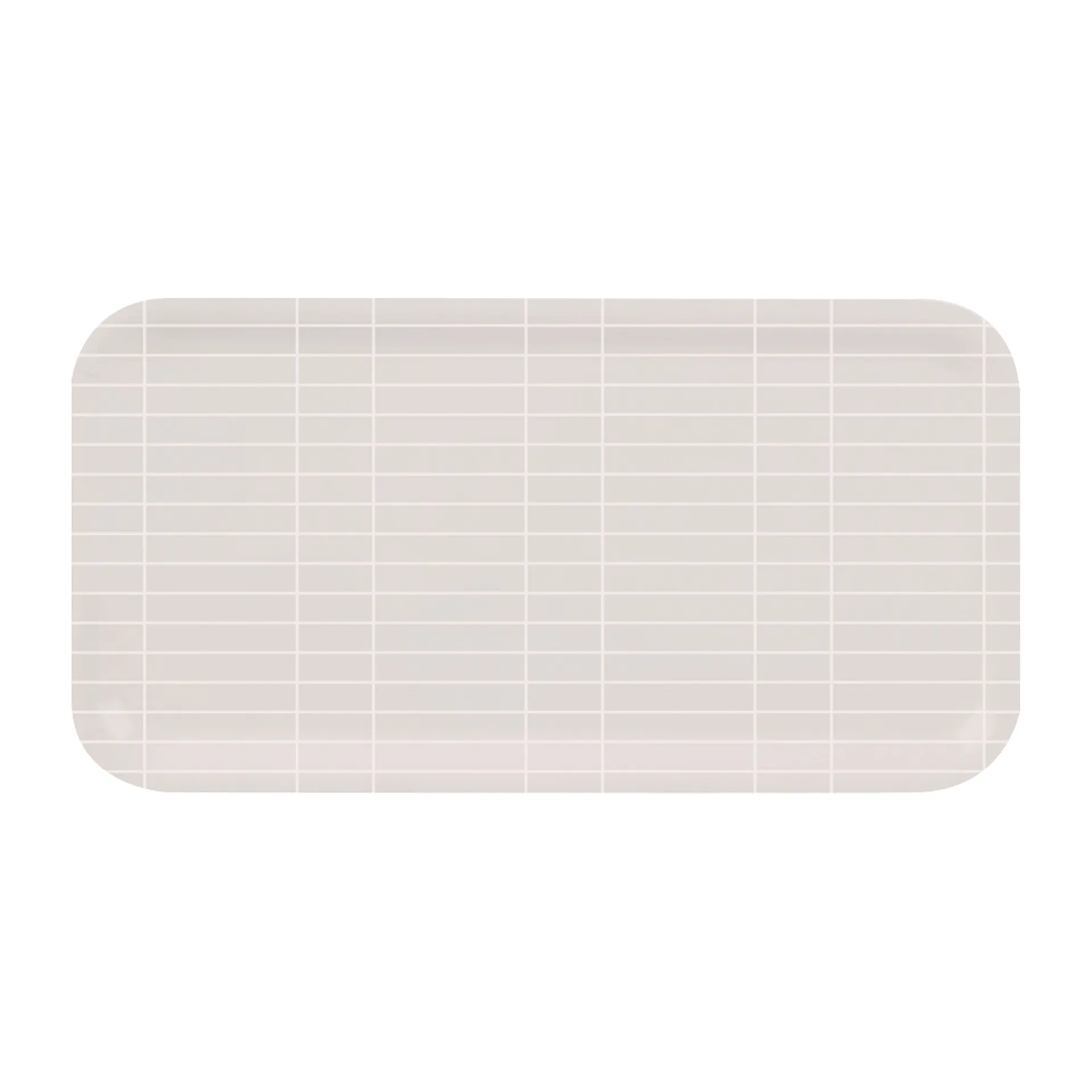 Checks & Stripes -tarjotin 22 x 43 cm, Beige-valkoinen Muurla