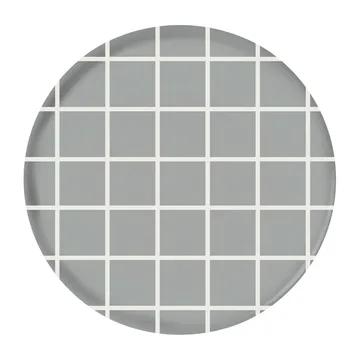 Checks & Stripes -tarjotin Ø 35 cm - Harmaa-valkoinen - Muurla
