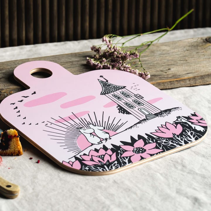 Chop & Serve Friendship -tarjotin 25 x 32 cm, Musta-vaaleanpunainen Muurla