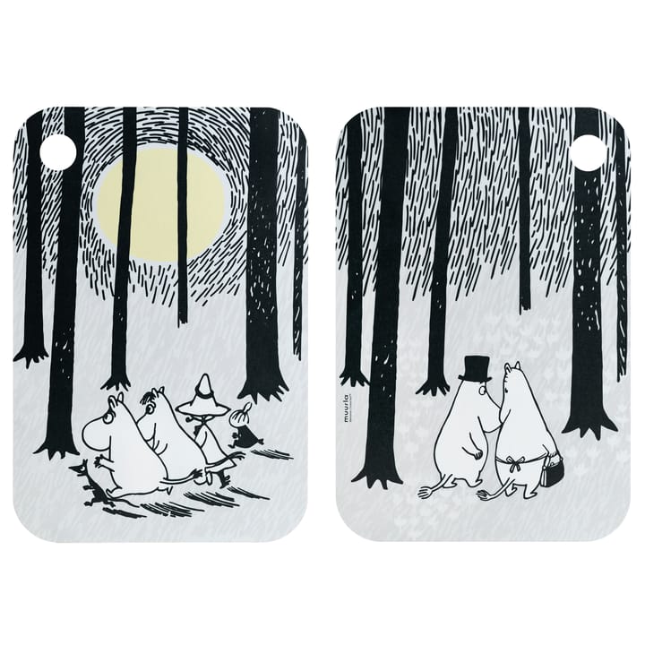 Chop & Serve In the Woods -tarjotin 21 x 31 cm - Valkoinen-musta - Muurla
