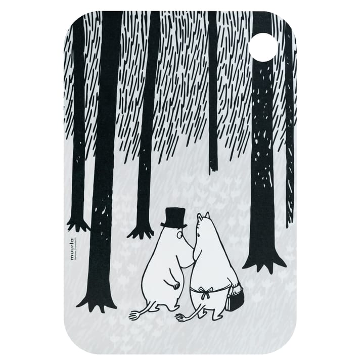 Chop & Serve In the Woods -tarjotin 21 x 31 cm - Valkoinen-musta - Muurla