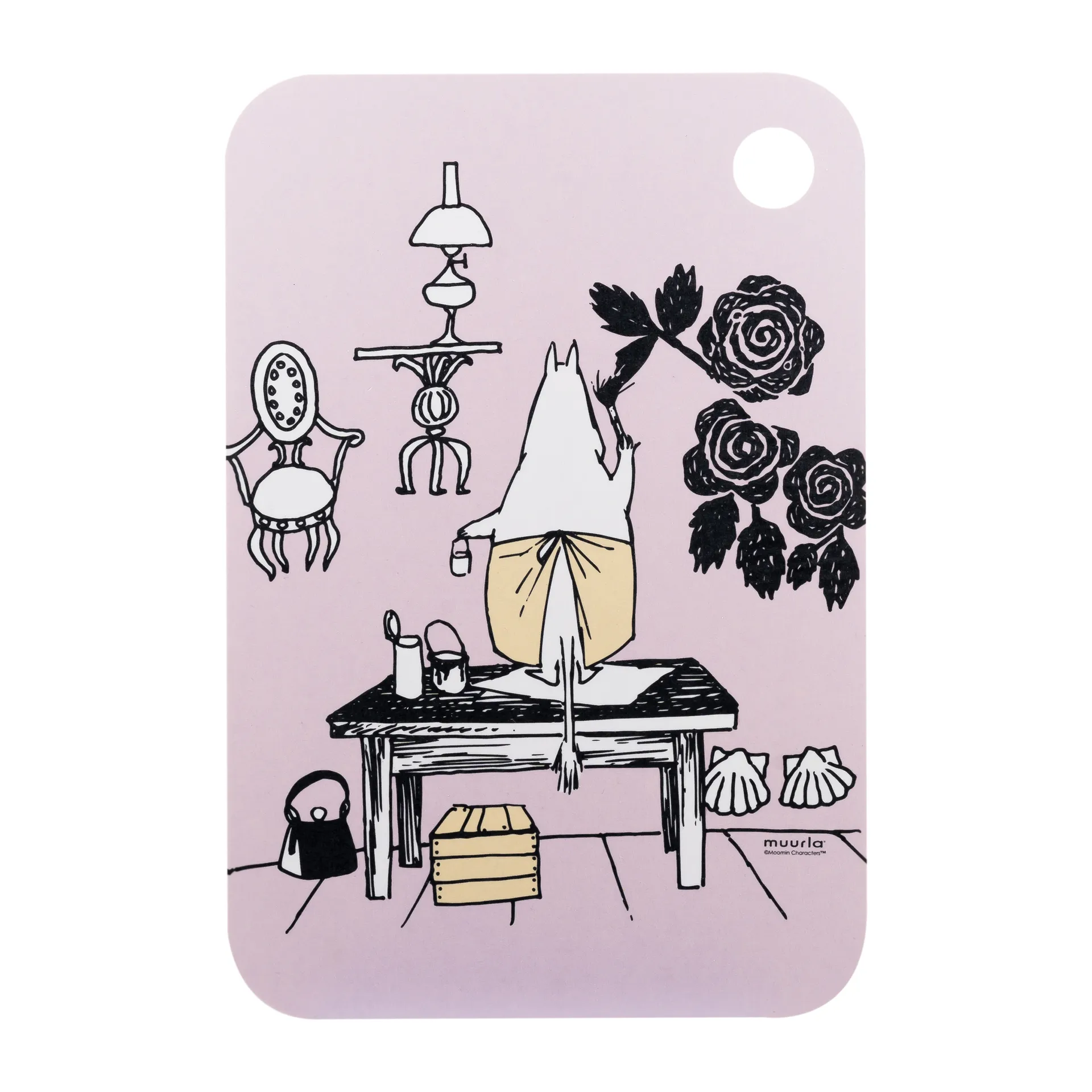 Chop & Serve Mamma -tarjotin 21x31 cm, Vaaleanpunainen-sininen Muurla