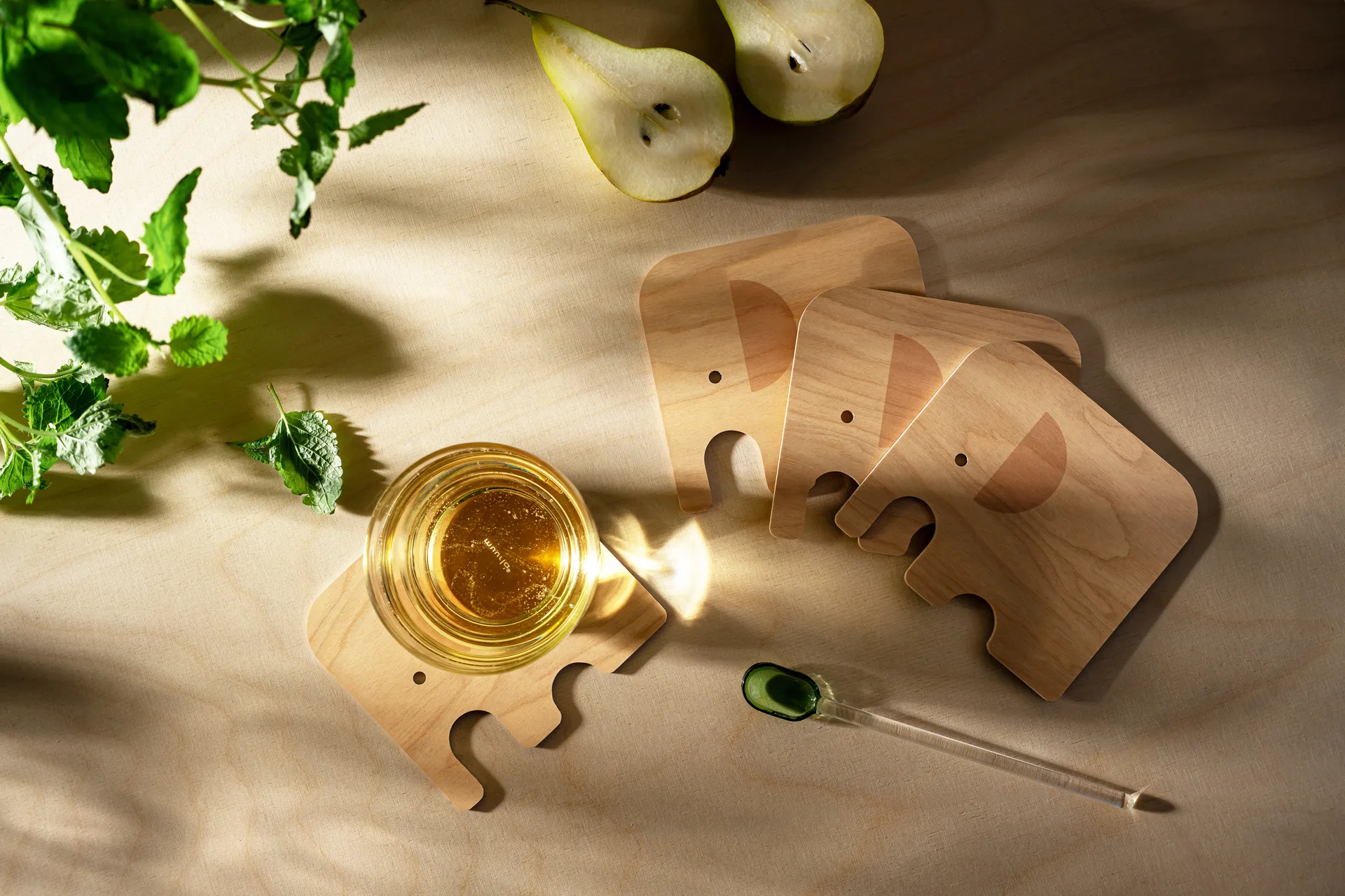 Elephant lasinalunen 11x10 cm, Vaaleanpunainen Muurla