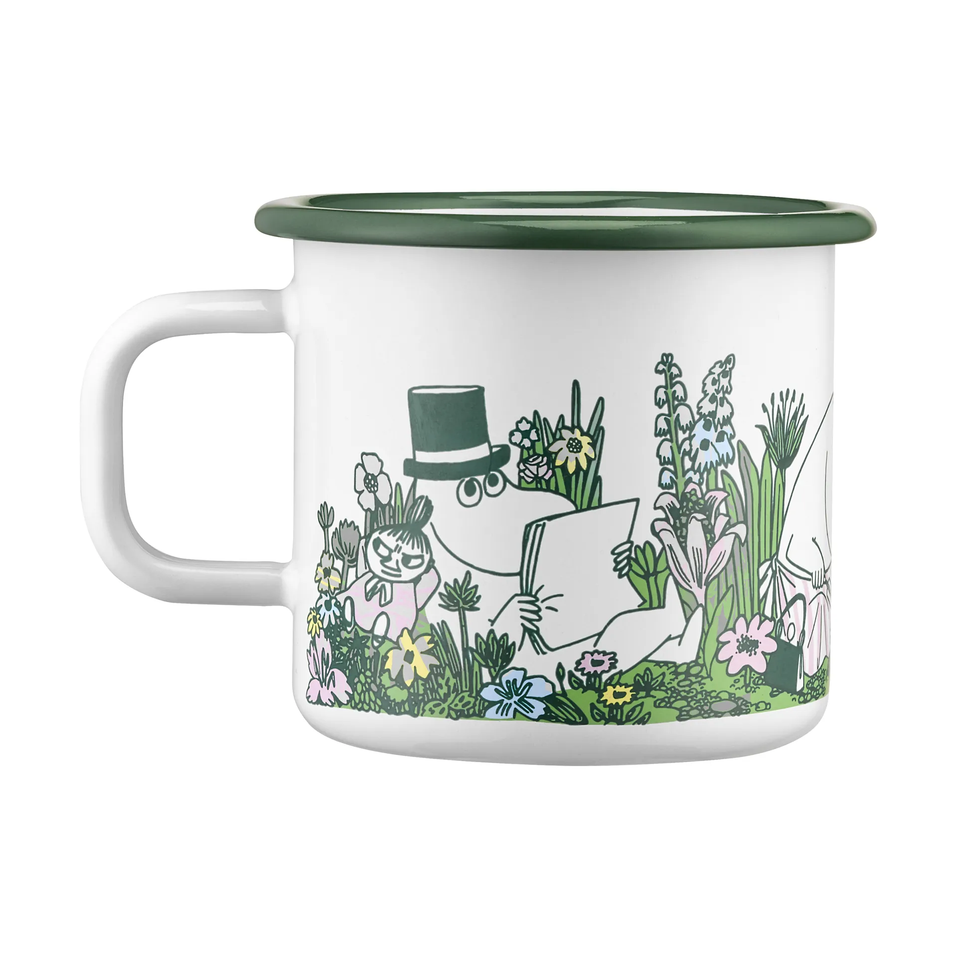 Moomin emalimuki 37 cl, Puutarhassa Muurla
