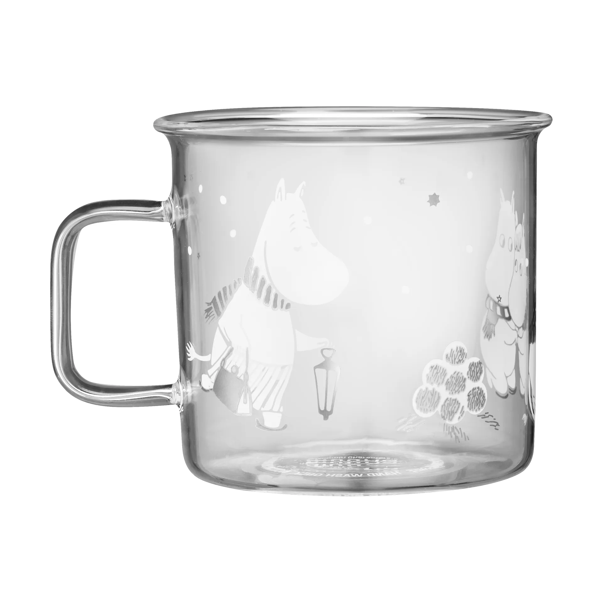 Moomin lasimuki 35 cl, Anna sataa lunta Muurla