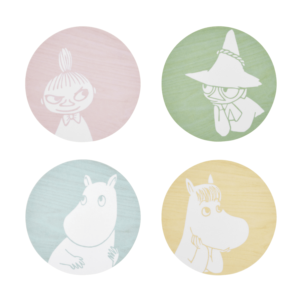 Muurla Moomin lasinalunen 10 cm 4 osaa Moomin characters