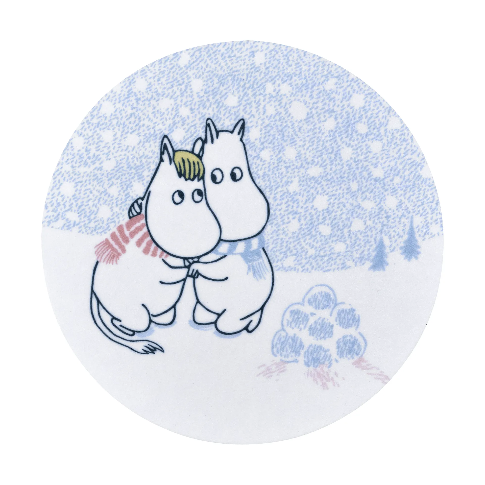 Moomin lasinalunen Ø10 cm, Anna sataa lunta Muurla