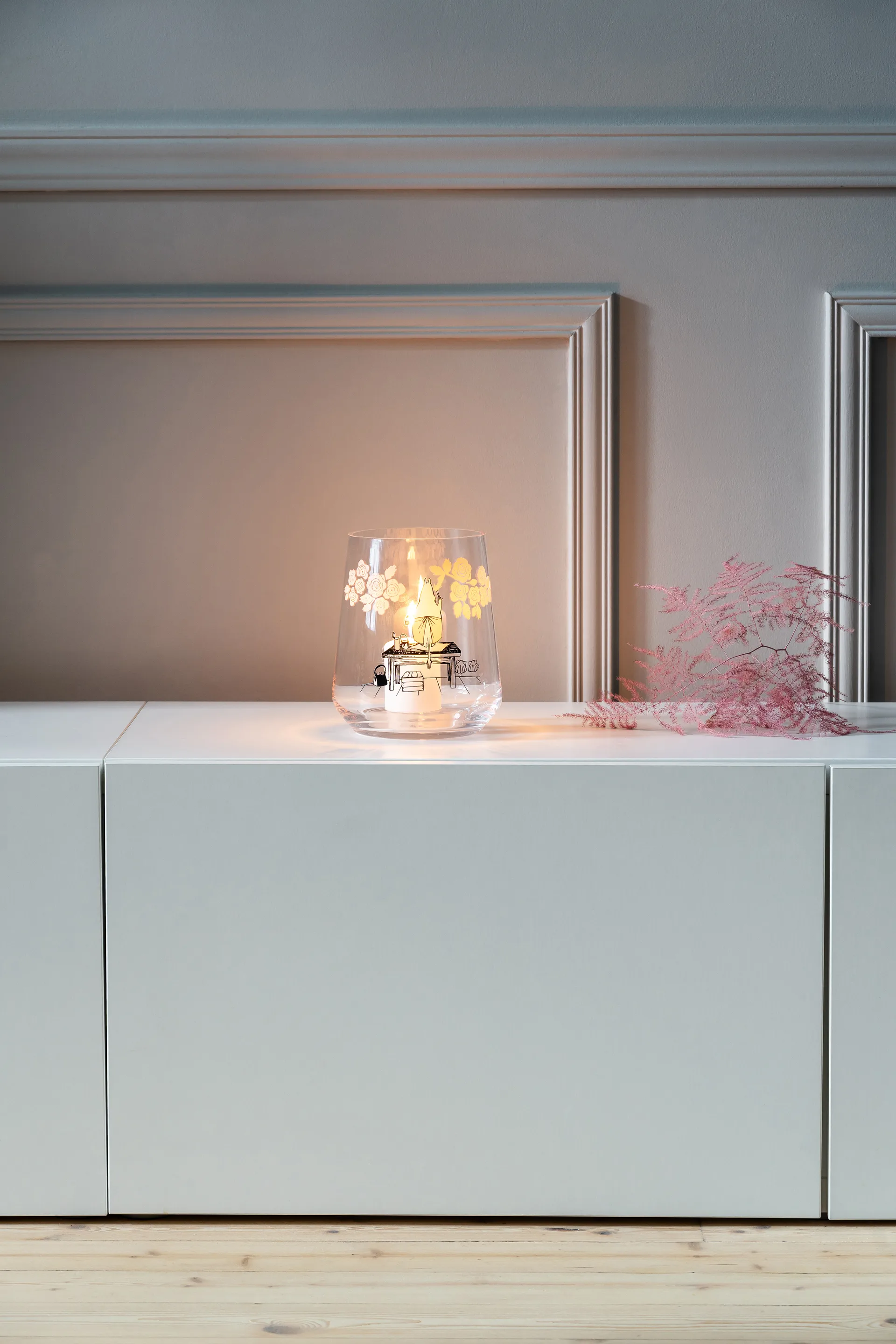 Moomin originals kynttilälyhty/maljakko 17,5 cm, Roses Muurla