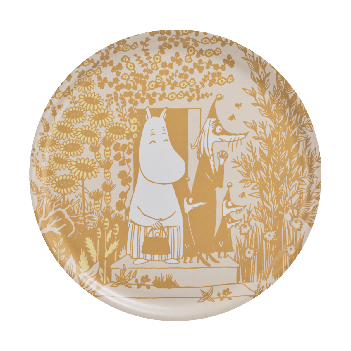 Muurla Moomin tarjotin 40 cm Wild garden | Skandinaavinen Sisustus | Tabletit | Keltainen