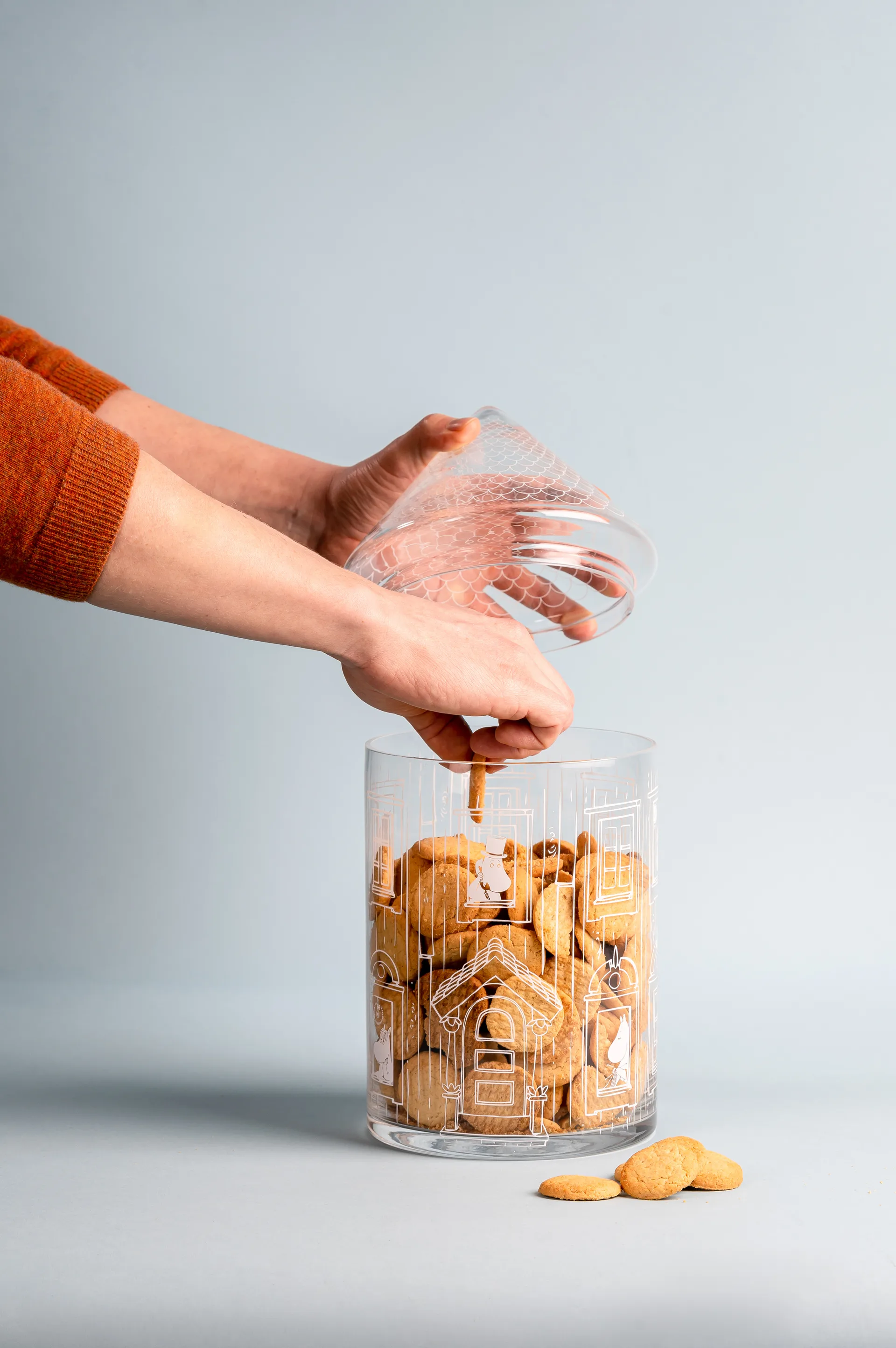 Moominhouse lasipurkki kannellinen 30,5 cm, Kirkas Muurla