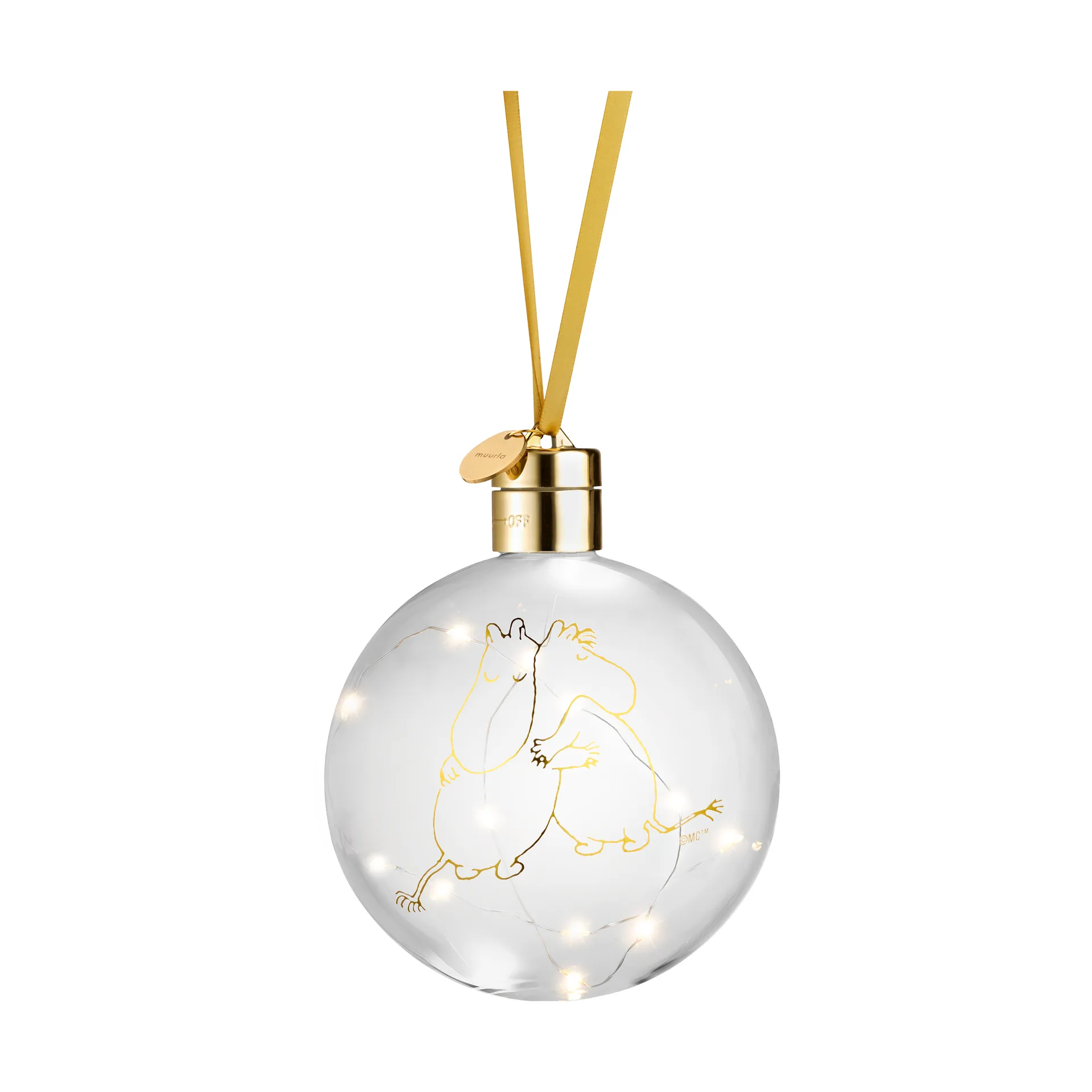 Mumin 80 joulukuulakoriste LED-lampulla Ø11 cm, Kirkas Muurla