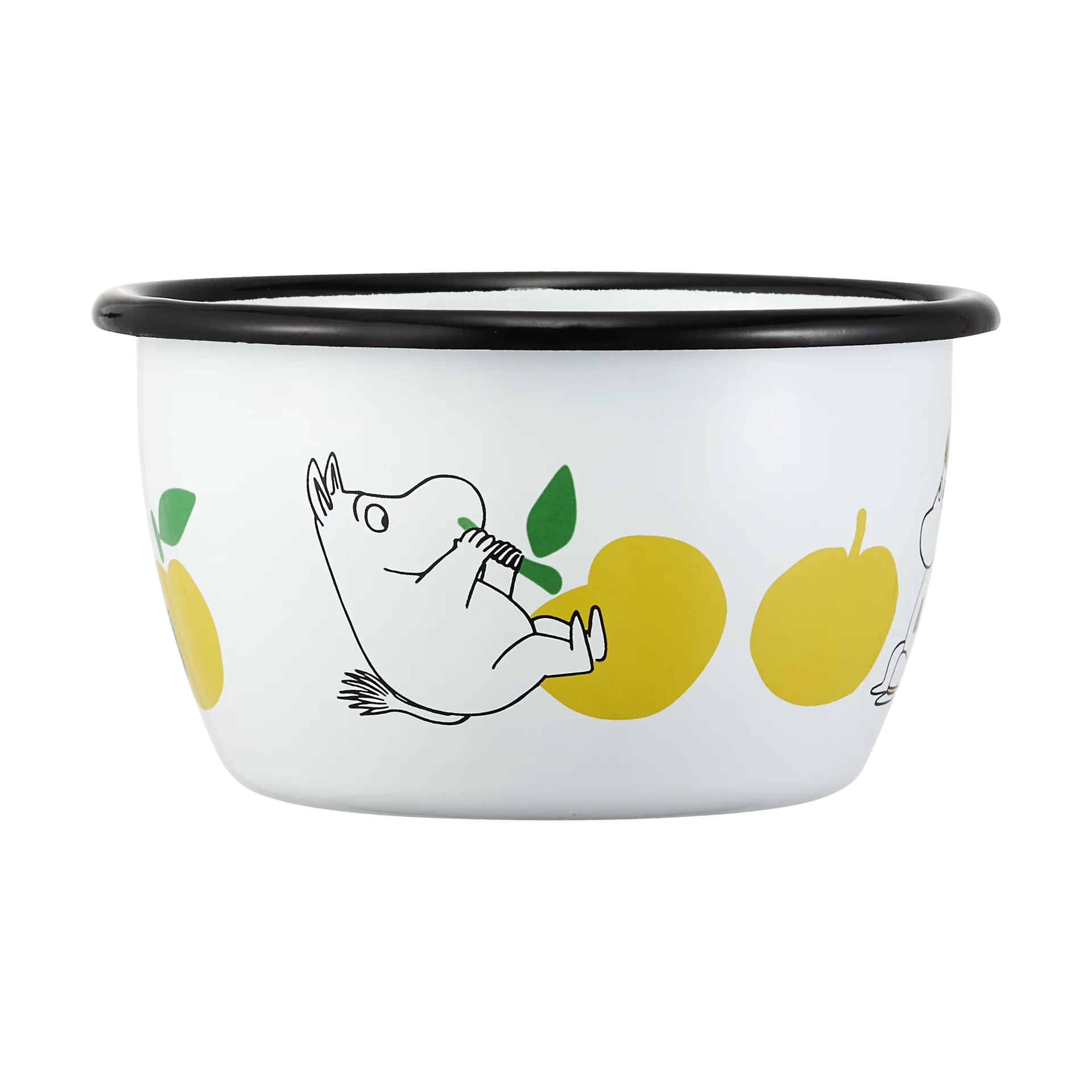 Mumin emalikulho 30 cl, Joyfull Apples keltainen Muurla