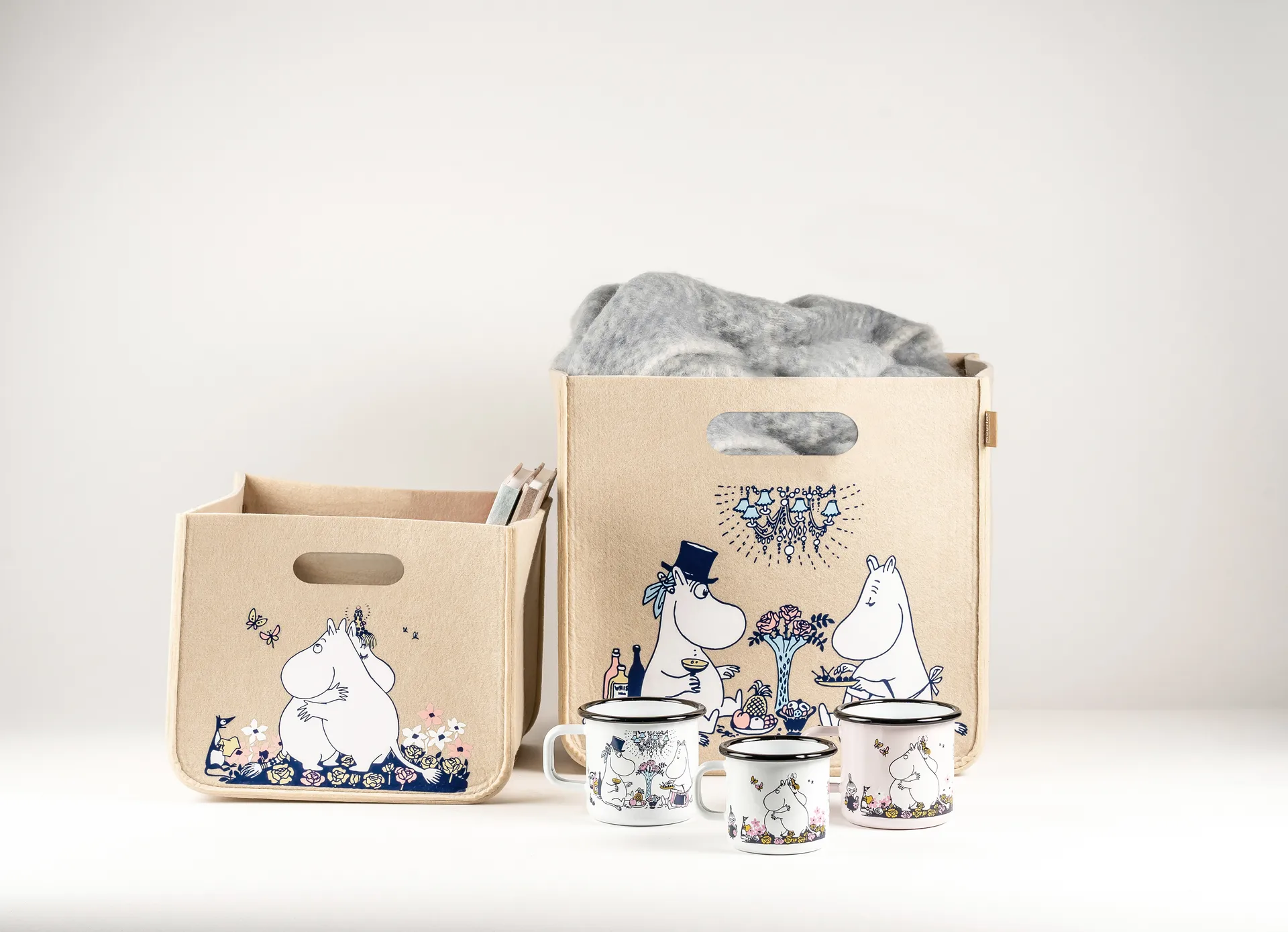 Mumin Hug -säilytyskori 26x26 cm, Beige Muurla