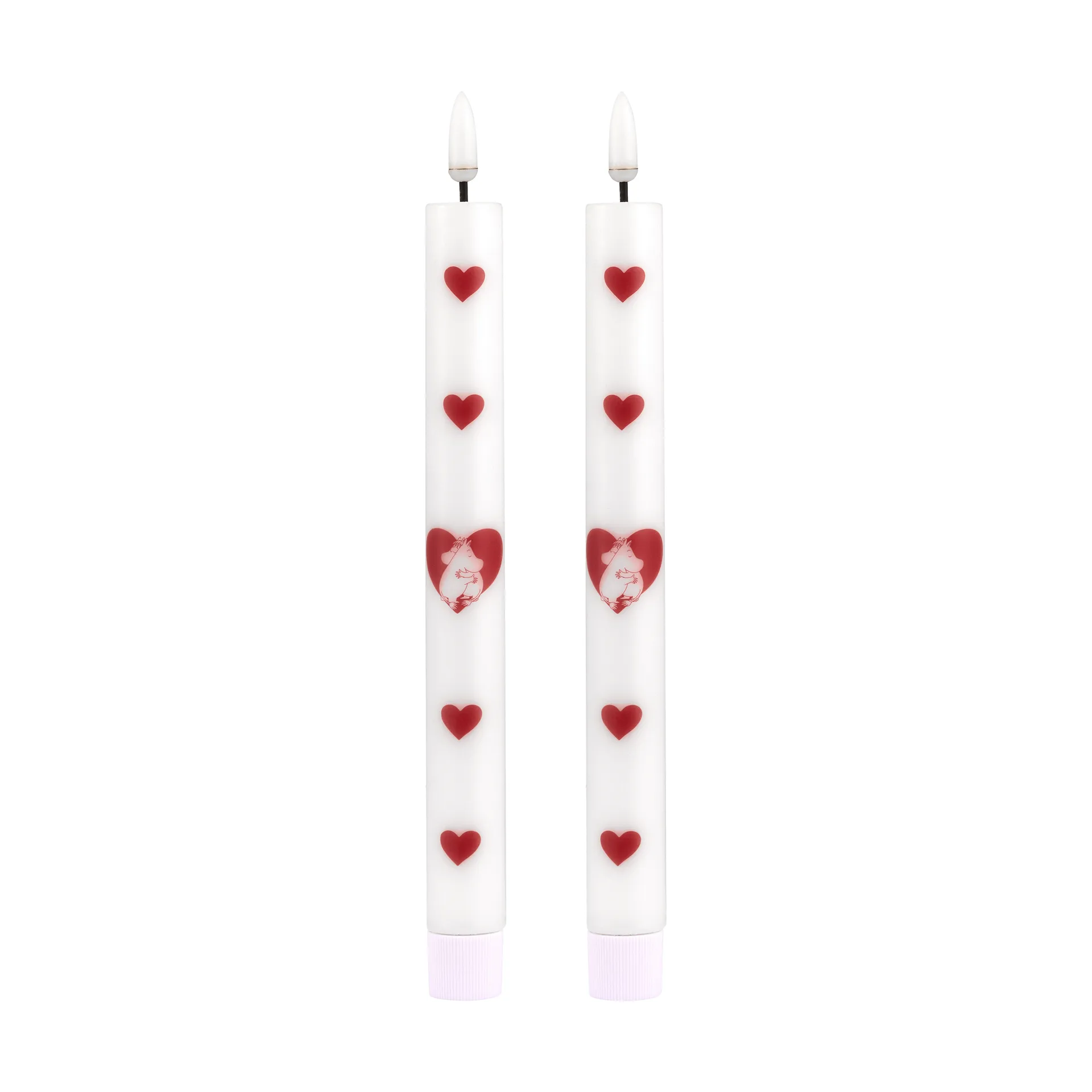 Mumin LED-kruunukynttilä 25 cm, Heart, 2-pack Muurla