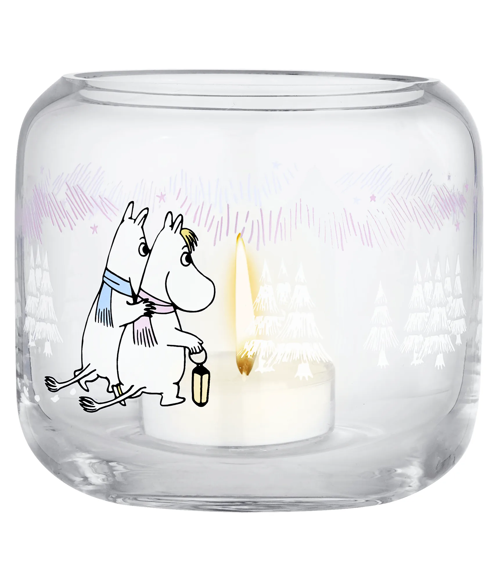 Mumin-lyhty Ø9x8 cm, Frosty Day Muurla