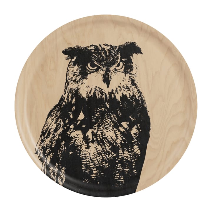 Nordic The Eagle Owl -tarjotin Ø 35 cm - Luonnonvärinen-musta - Muurla