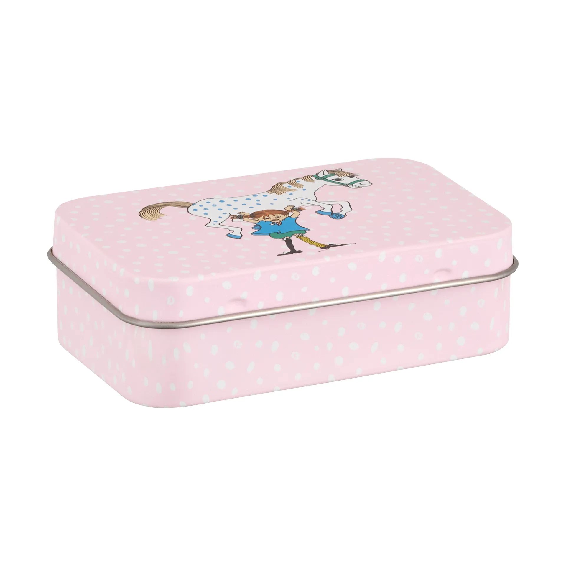 pippi peltirasia 10x6,5x3 cm, Pippi and the Horse Muurla
