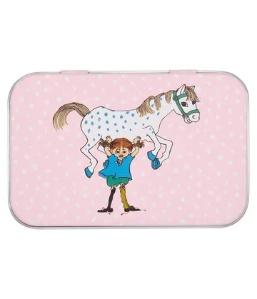 pippi peltirasia 10x6,5x3 cm - Pippi and the Horse - Muurla