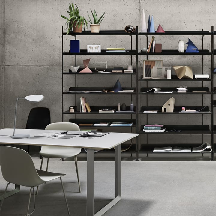 70/70 ruokapöytä 170 x 85 cm, White laminate-Plywood-Black Muuto