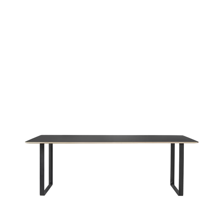 70/70 ruokapöytä 225 x 90 cm - Black linoleum-Plywood-Black - Muuto