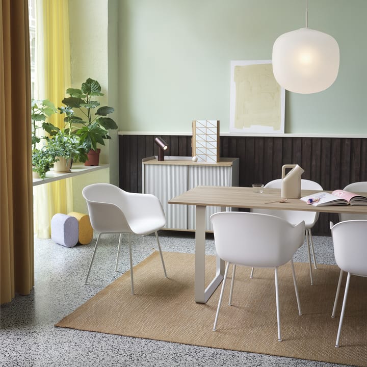 70/70 ruokapöytä 225 x 90 cm, Oak venner-Plywood-White Muuto