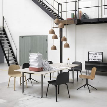 70/70 ruokapöytä 255 x 108 cm - Black linoleum-Plywood-White - Muuto