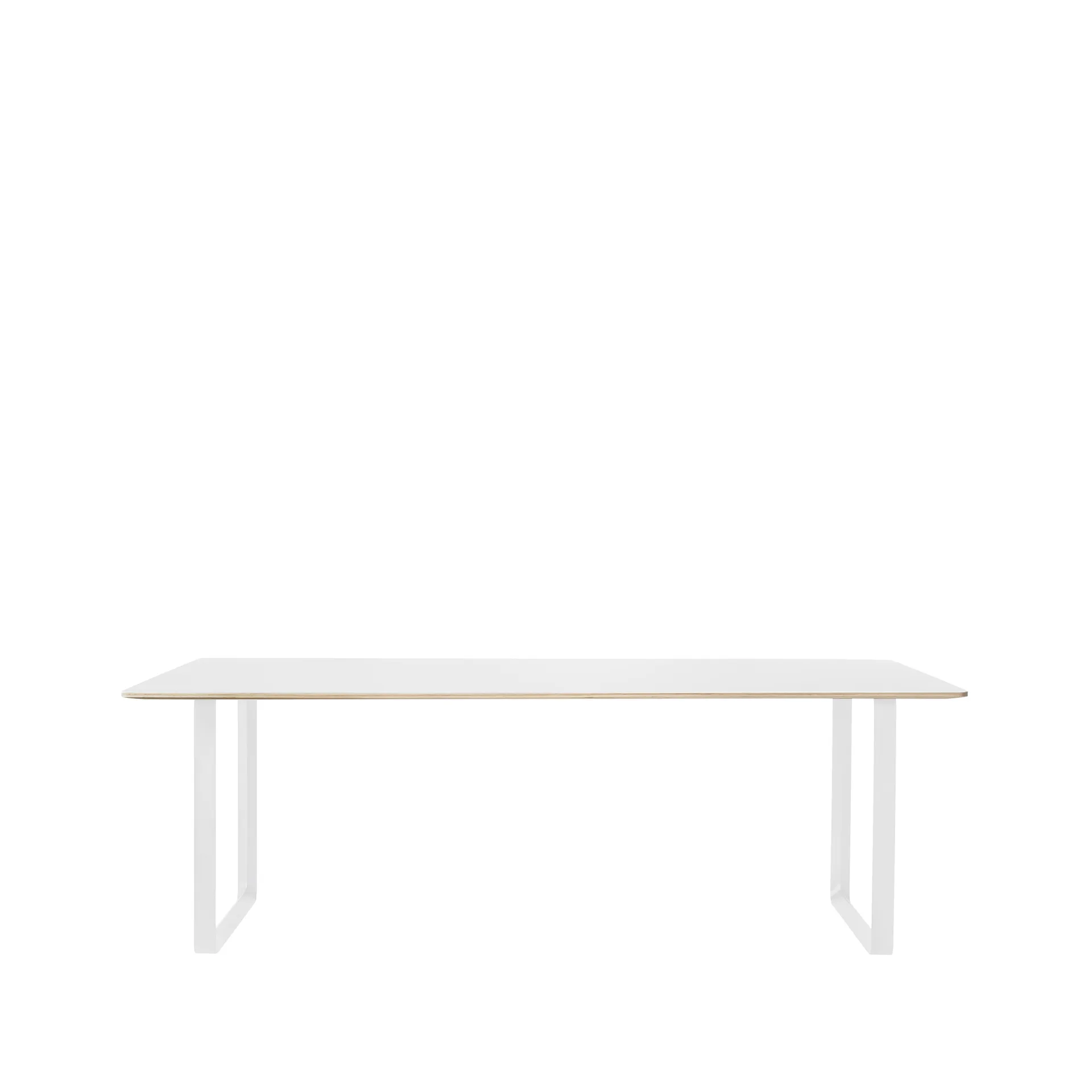 70/70 ruokapöytä 255 x 108 cm, White laminate-Plywood-White Muuto