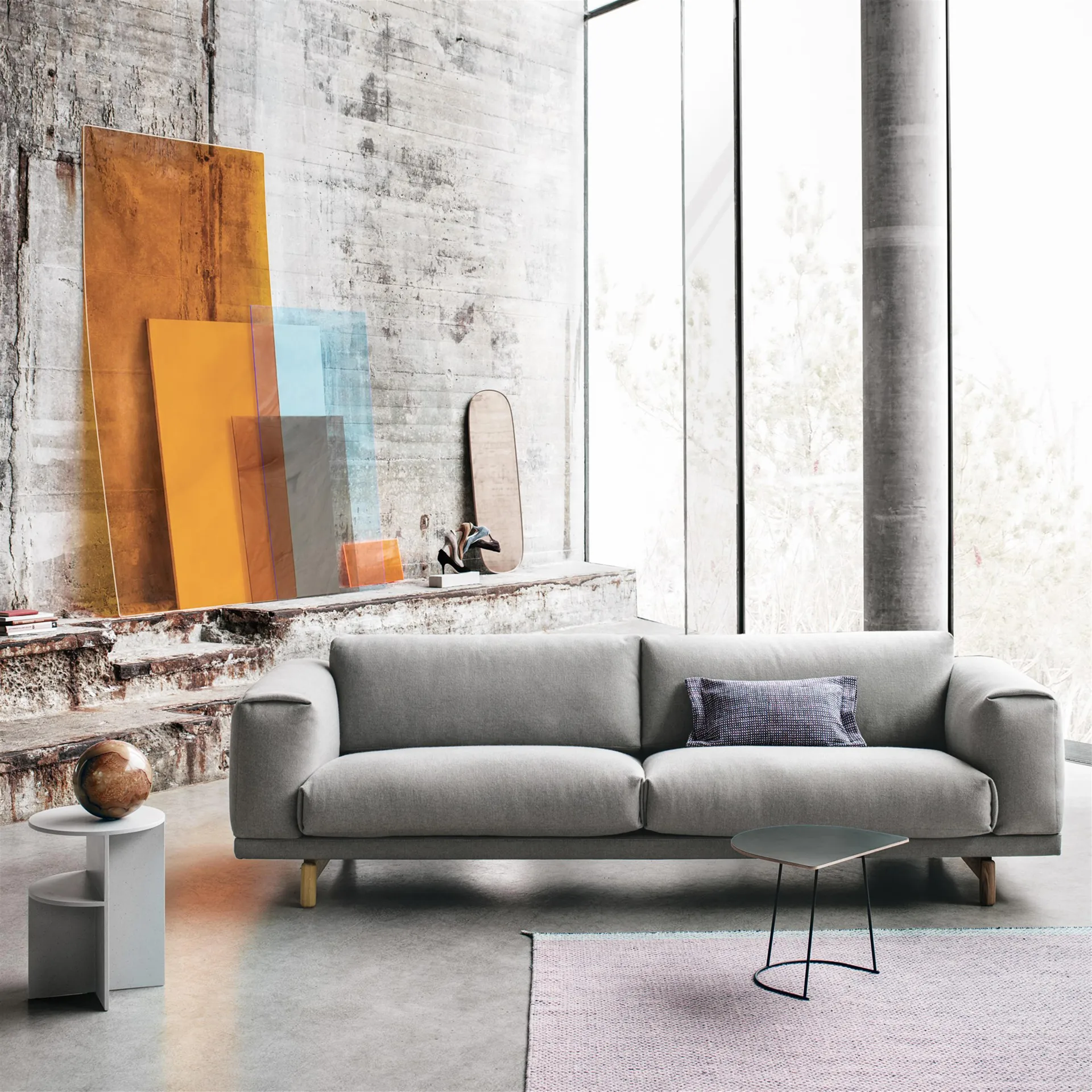 Airy sohvapöytä half size, musta Muuto