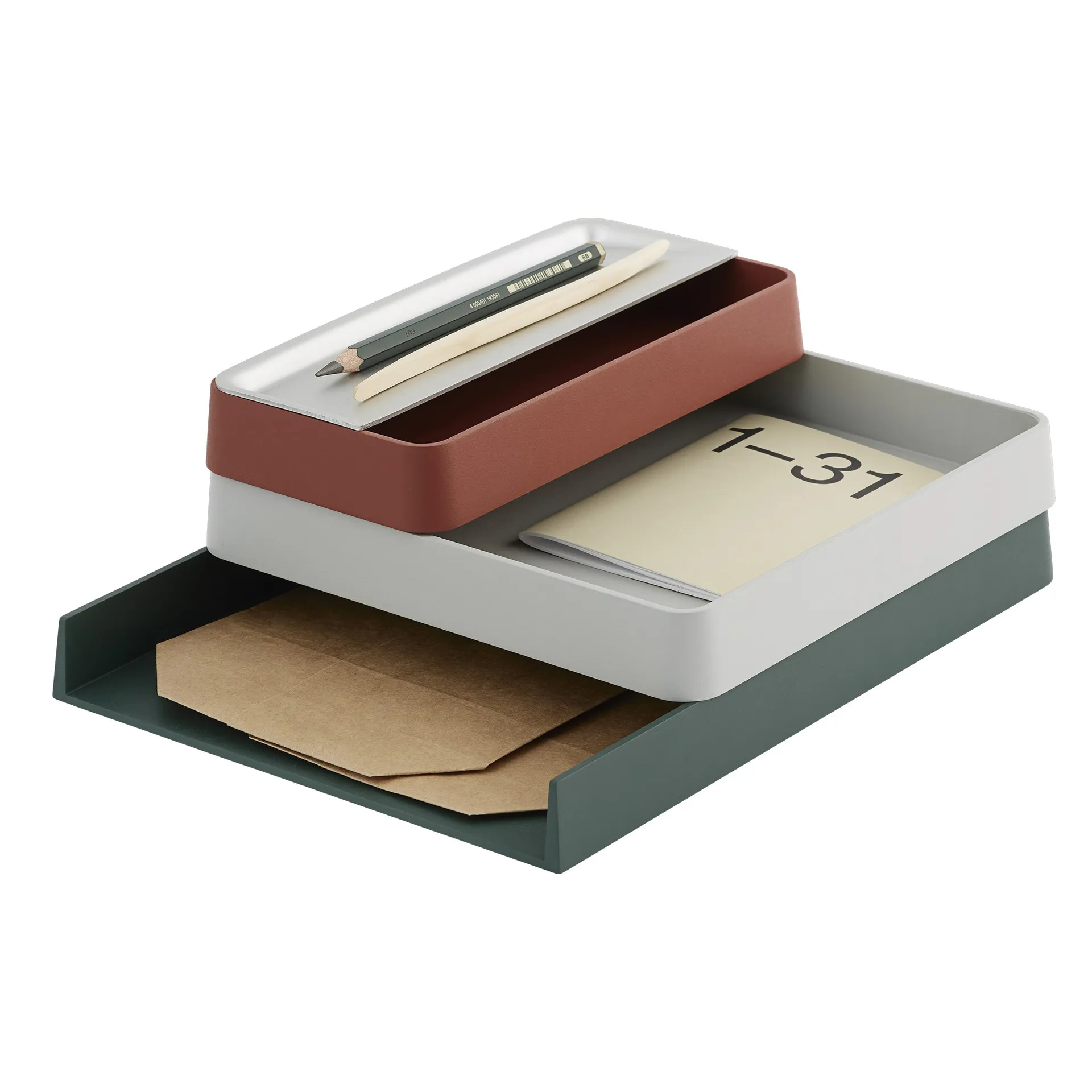 Arrange Desktop -tarjotin 12x25 cm, Copper brown Muuto