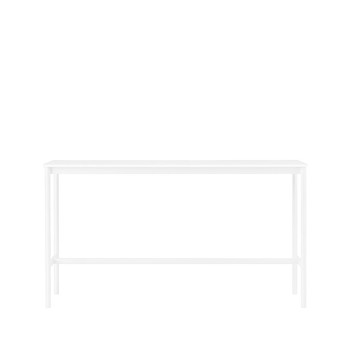 Muuto Base High -baaripöytä White laminate, valkoinen runko, abs-reuna, l 50 p 190 k 105