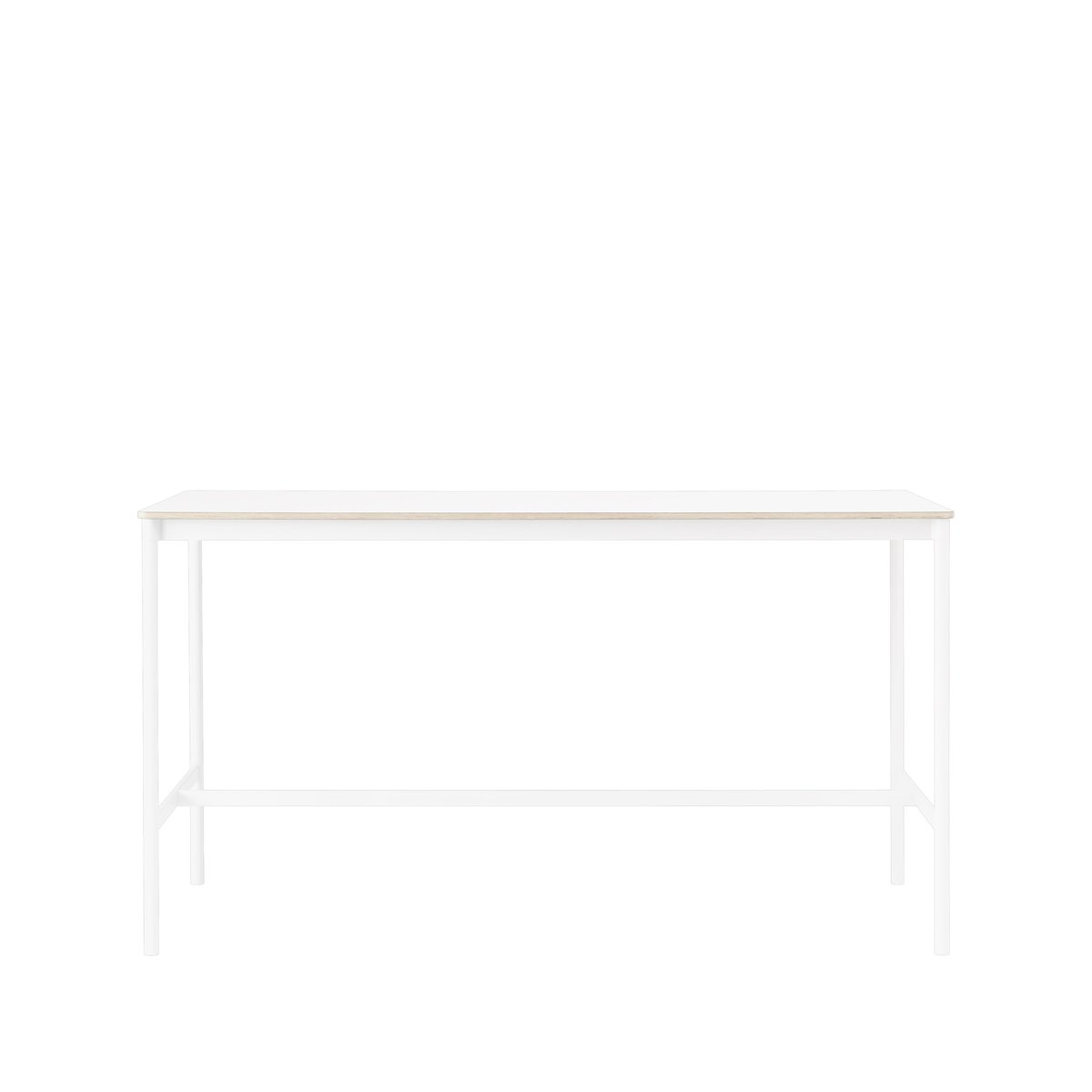 Muuto Base High -baaripöytä White laminate valkoinen runko vanerireuna l 85 p 190 k 105