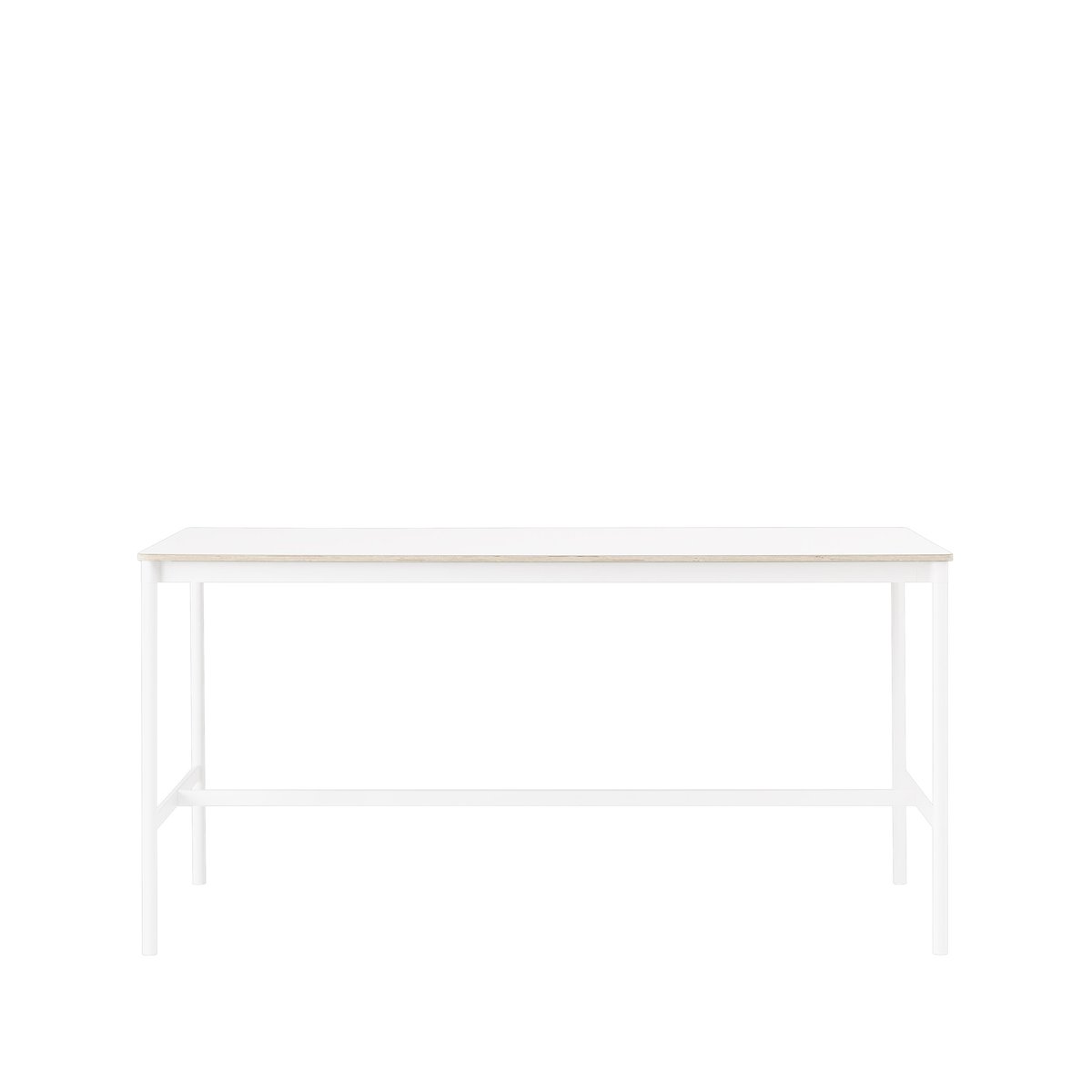 Muuto Base High -baaripöytä White laminate valkoinen runko vanerireuna l 85 p 190 k 95