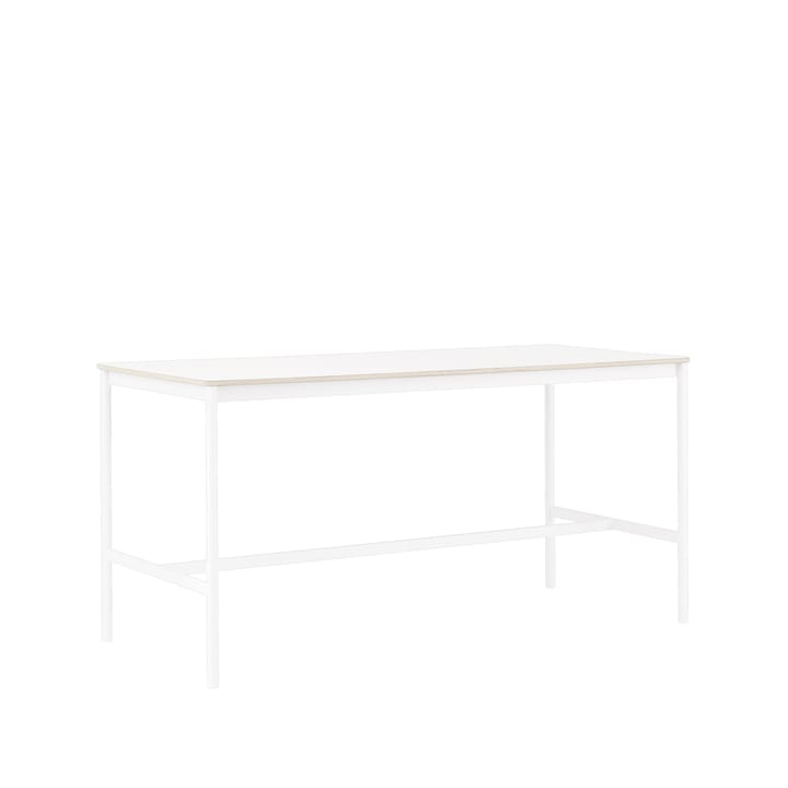 Base High -baaripöytä - White laminate, valkoinen runko, vanerireuna, l 85 p 190 k 95 - Muuto