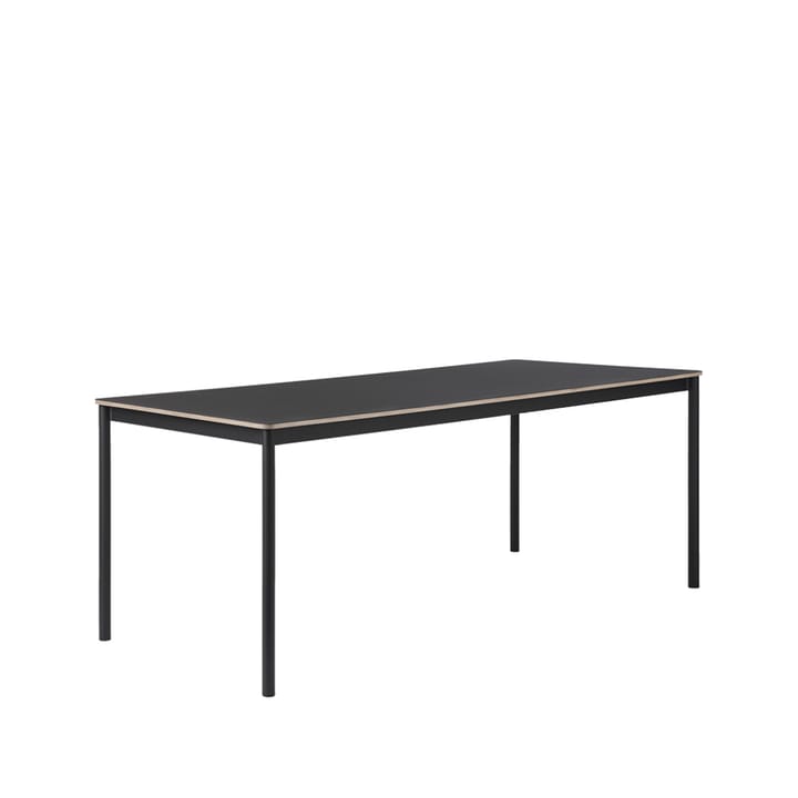 Base ruokapöytä - Black, vanerireuna, 190 x 85 cm - Muuto