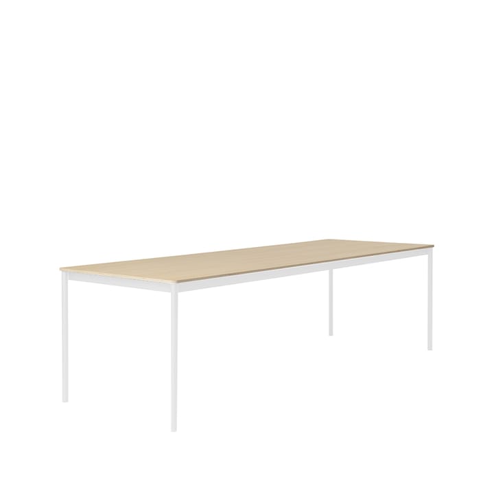 Base ruokapöytä - Oak, valkoinen runko, vanerireuna, 250 x 90 cm - Muuto