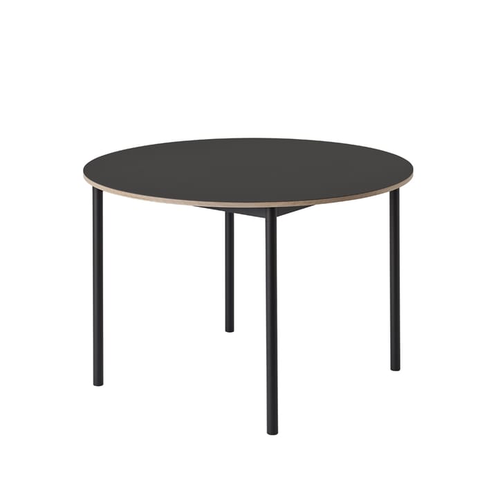 Base ruokapöytä pyöreä Ø 110 cm - Black linoleum-Plywood-Black - Muuto