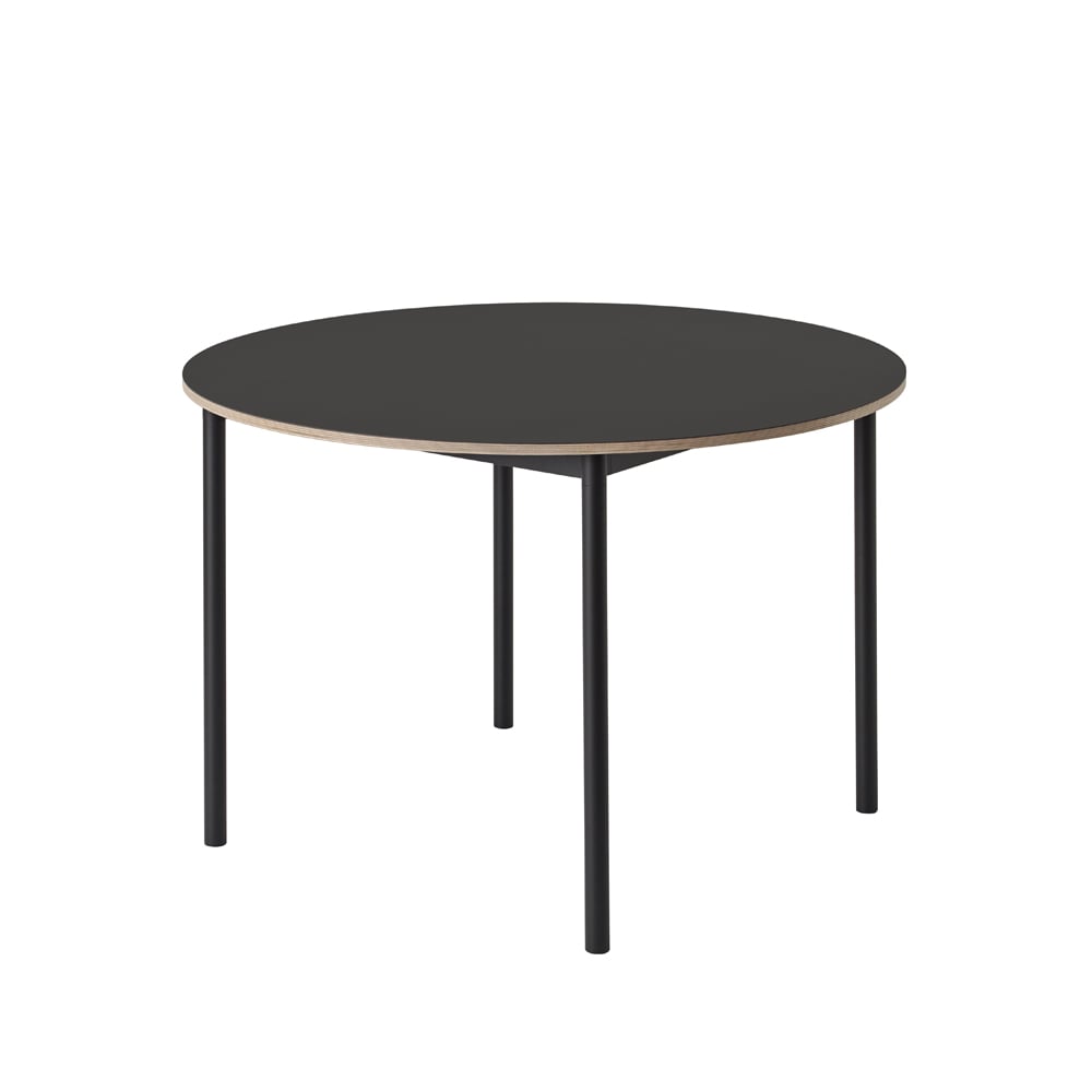 Muuto Base ruokapöytä pyöreä 110 cm Black linoleum-Plywood-Black