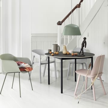 Base ruokapöytä pyöreä Ø 110 cm - White laminate-Plywood-White - Muuto