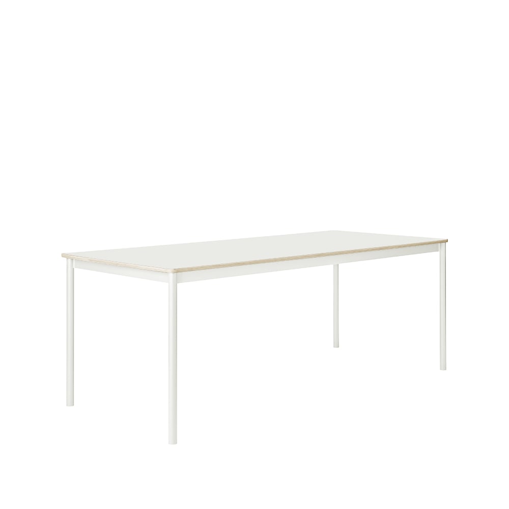 Muuto Base ruokapöytä White, vanerireuna, 190 x 85 cm