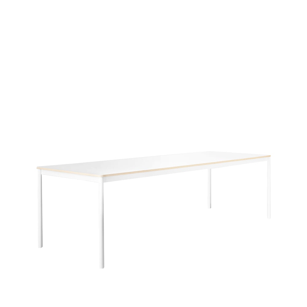 Muuto Base ruokapöytä White, vanerireuna, 250 x 90 cm