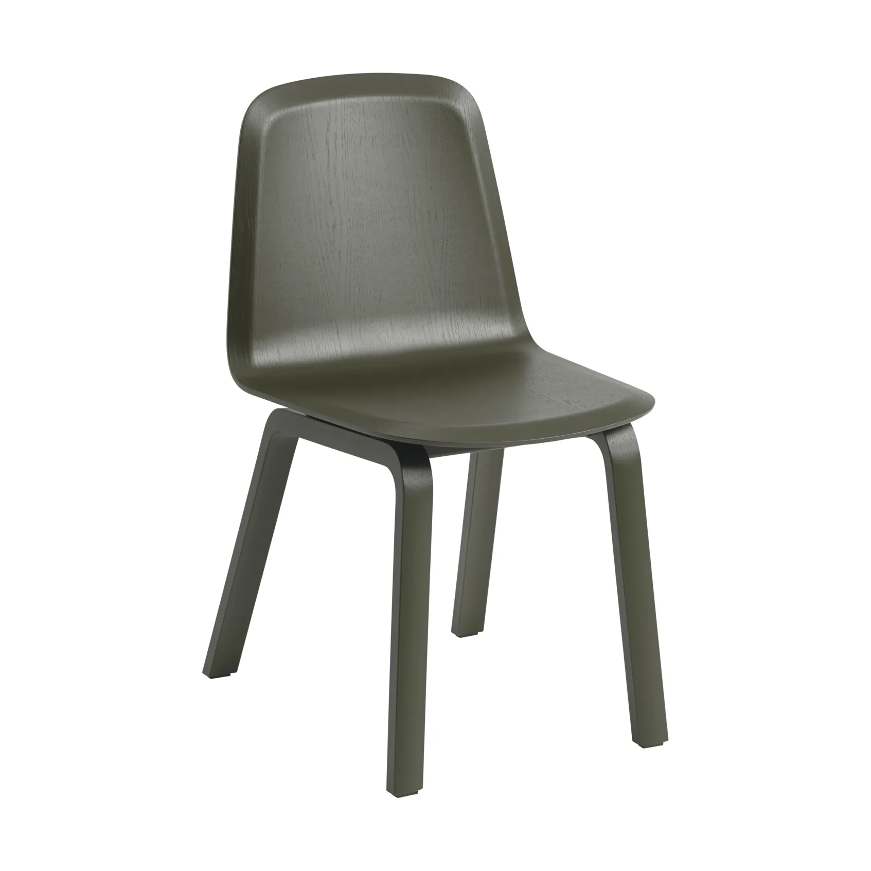 Brink Chair Wood Base tuoli, Tummanoliivi Muuto