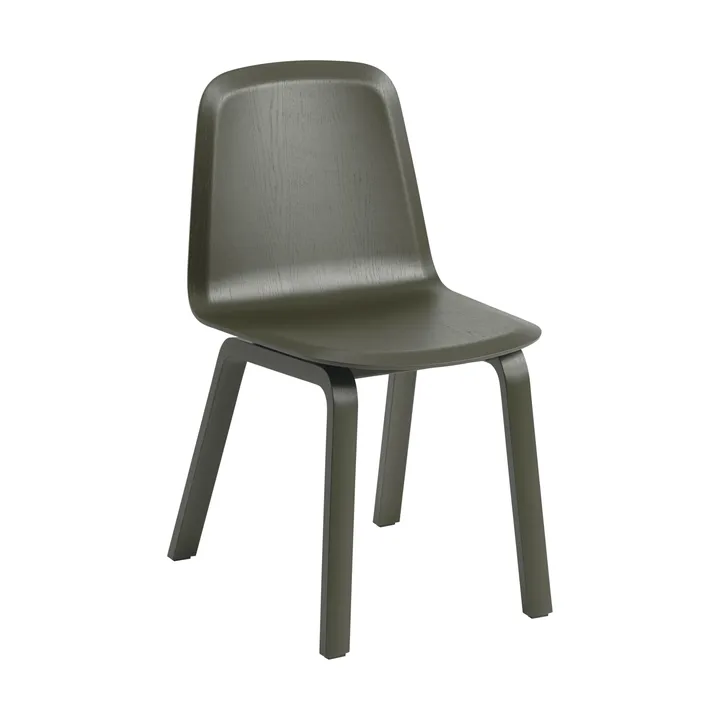 Brink Chair Wood Base tuoli - Tummanoliivi - Muuto