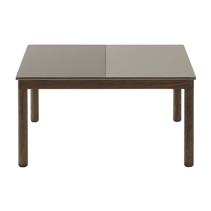 Couple 1 Plain-1 Wavy -sohvapöytä 80 x 84 x 40 cm, Taupe-dark oiled oak Muuto