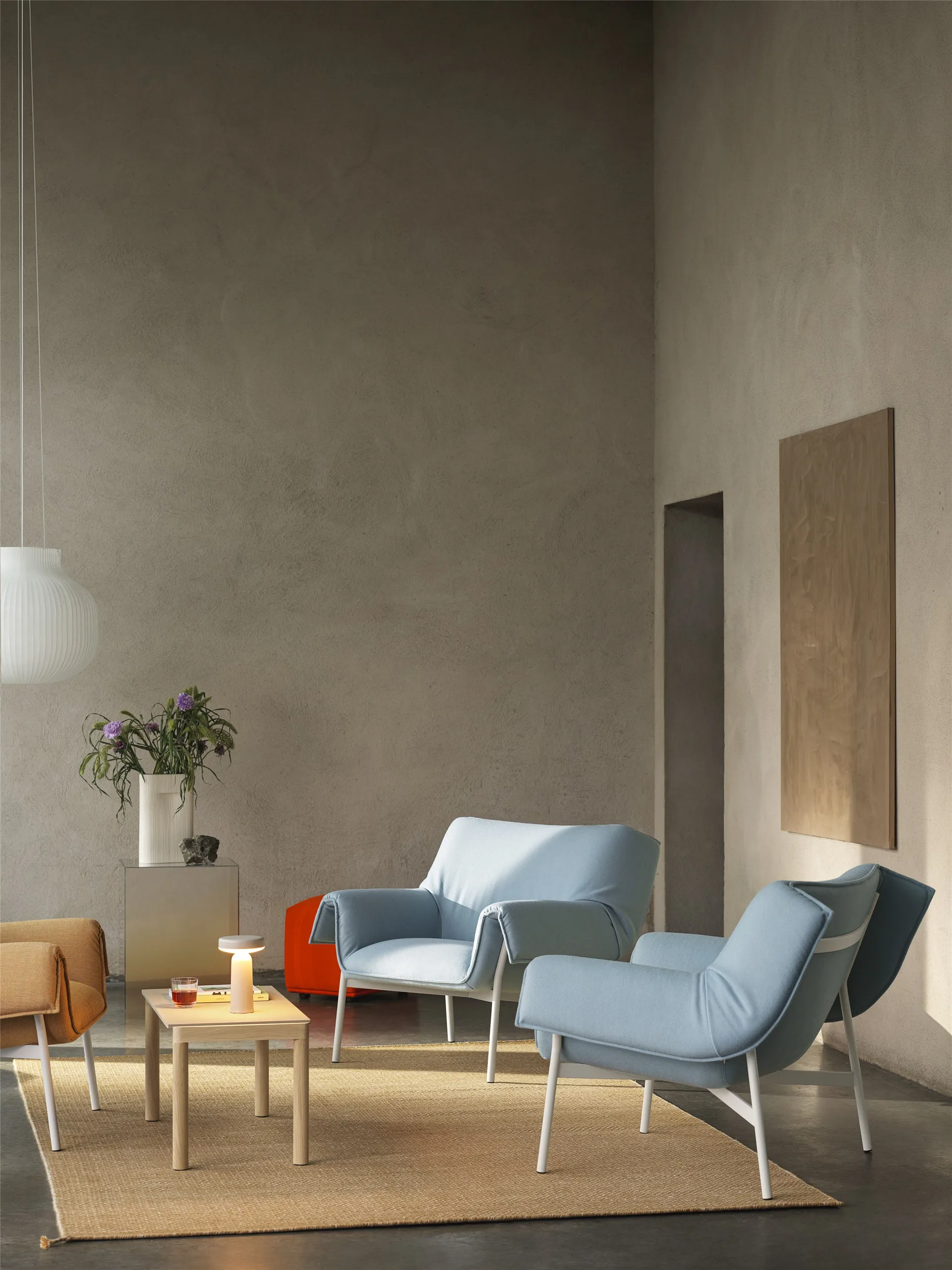 Couple 1 Wavy -sohvapöytä 40 x 84 x 40 cm, Sand-oak Muuto