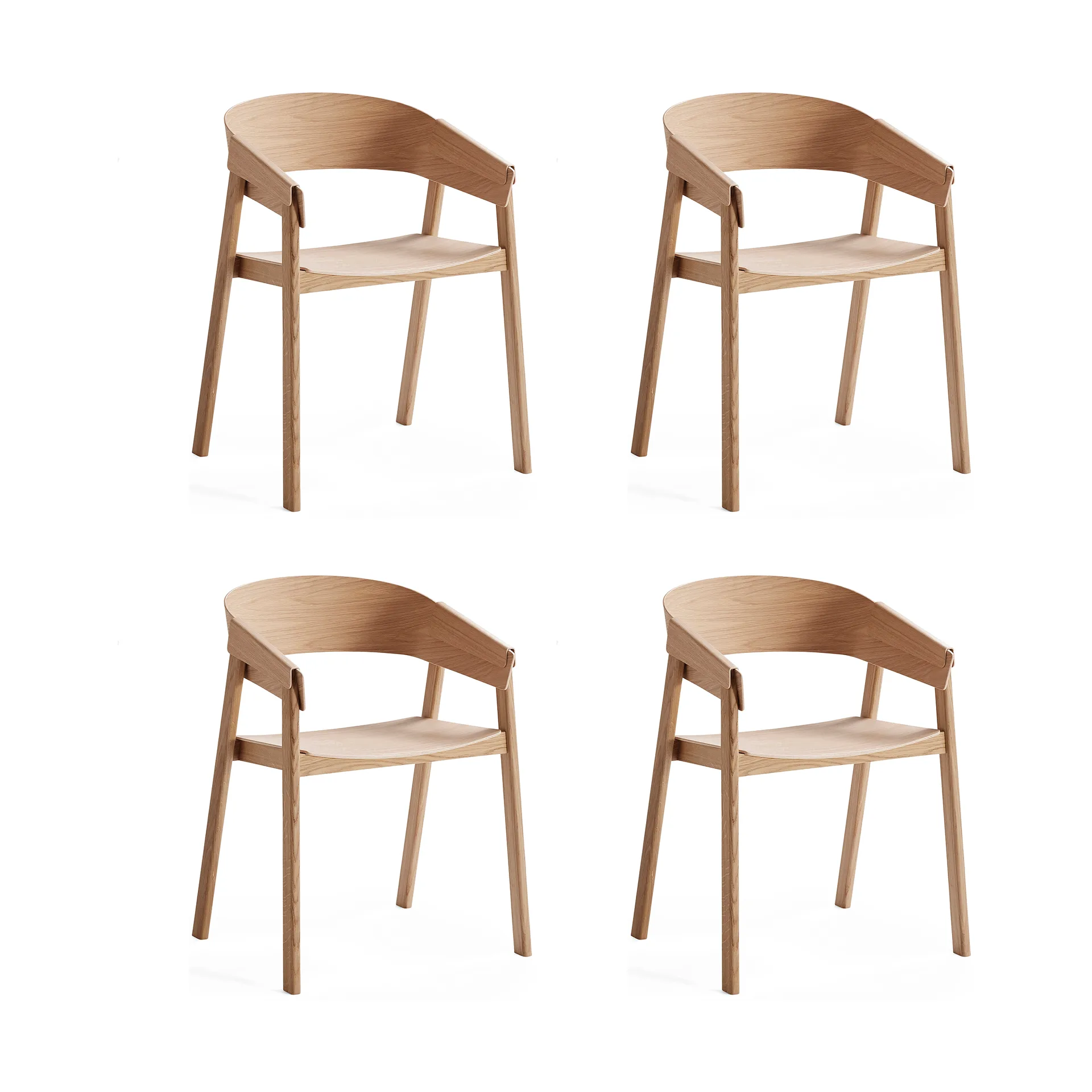 Cover Armchair nojatuoli, Tammi, 4-pakkaus Muuto